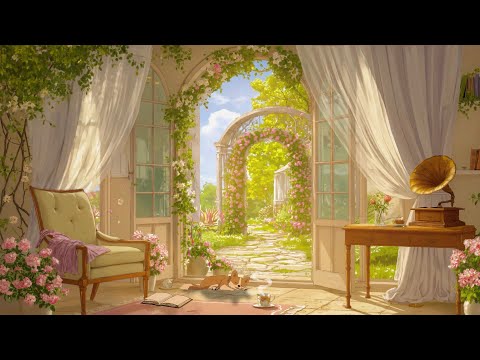 Nostalgic 1940s Music Playing from Another Room at French Garden House