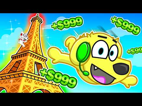 Jumping off TALLEST BUILDINGS for INFINITE CASH in Roblox Climb and Jump Tower!