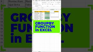GROUPBY in Excel Explained in 60 Seconds #excelshorts #ytshorts