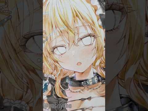 色紙の目の部分を塗ります✏️#イラストメイキング #shorts