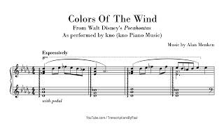 Colors Of The Wind - kno Piano Music - Sheet music transcription