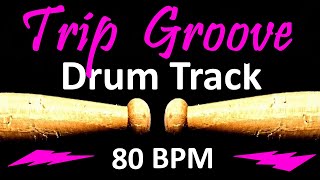 Trip Groove Drum Track 80 BPM Rock Drum Beat for Bass Guitar Backing Tracks, Drum Beats Instrumental