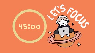 Pomodoro Timer 4x45 (3hr) | ADHD | Let's get focused! | Lofi + white noise ♡