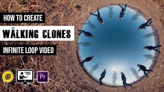 INFINITE LOOP video with WALKING CLONES | With a 360 camera, Premiere Pro & Reframe360 | Gaba VR