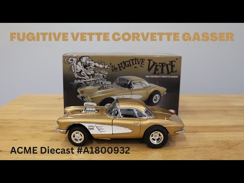 ACME 1961 Chevrolet Corvette Gasser Fugitive Vette Rat Fink Gold A1800932