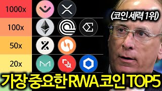 비트코인 알트코인 세력 1위 '블랙록' 예언으로 폭등할 RWA코인 TOP5 공개