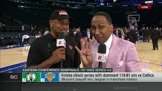ORANGE AND BLUE SKIES 🟧🟦 Stephen A. Smith and John Starks react to Knicks win | SportsCenter