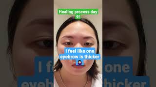 Ombre powder brows healing process day 9! #ombrepowderbrows #healingprocess #healed