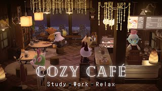 🎧Cozy Café ambience w/ Piano Jazz music▪️Chatters + Fire crackles ☕️