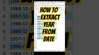 How to extract year from Date !! #excel #year #excelbangla #exceltips