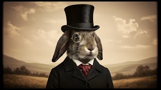 🐰 Stunning Analog-Style Bunny in Monocle & Suit: A Retro Hipster Delight! 4K Smart TV Art
