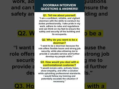 DOORMAN Interview Questions and ANSWERS! #doorman #jobinterview