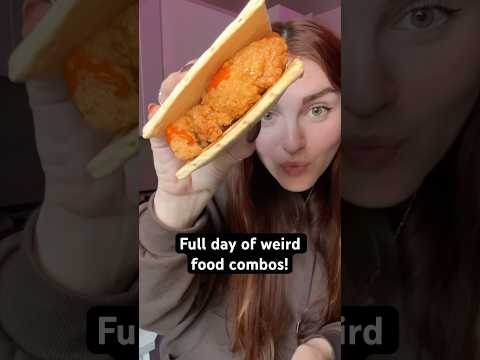 Only eating weird food combos for a full day! #foodie #eating #cooking #shorts #friedchicken