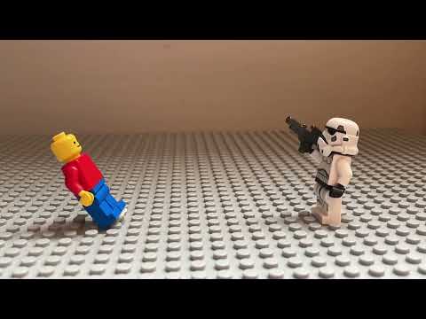 Stormtrooper shoots lego man