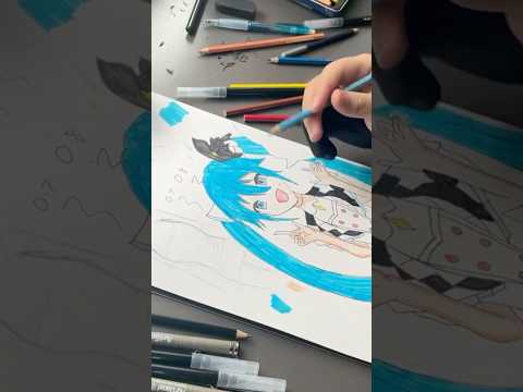 Coloring Hatsune Miku #hatsunemiku#drawing#art#hatsune