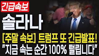[솔라나 코인] 주말속보! 트럼프 또 긴급발표! "지금 속는 순간 100% 털립니다!". #솔라나코인전망 #솔라나호재 #솔라나 #솔라나목표가 #솔라나대응 #솔라나코인 #sol