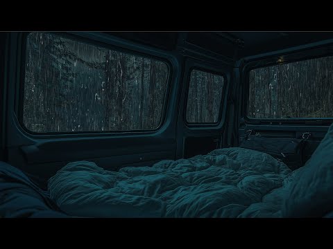 10 Hours⚡️Relaxing on Camper Van Window in Forest | ASMR Sleep Aid for Instant Calm & Deep Sleep