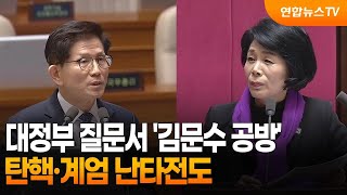 대정부 질문서 '김문수 공방'…탄핵·계엄 난타전도 / 연합뉴스TV (YonhapnewsTV)