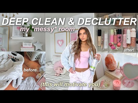 DEEP CLEAN & ORGANIZE WITH ME ✨spring cleaning my room