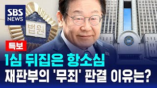 [뉴스특보] 1심 뒤집은 항소심 '무죄' 판결 이유는? / SBS