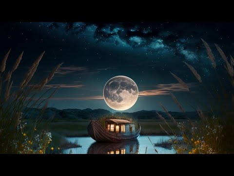 relaxing music for sleeping at night: Soothing Nighttime River and Moonscape.
