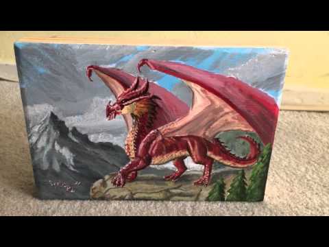 Dragon painting on wood
