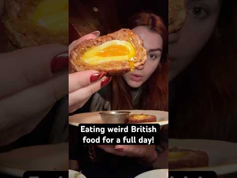 Only eating weird British food for a full day! #foodie #shorts #eating #uk #british #nycfood
