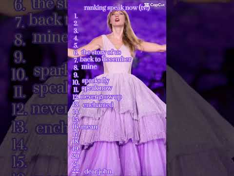 My Speak Now TV rankings!  #taylorswift #speaknow #rankings #fyp