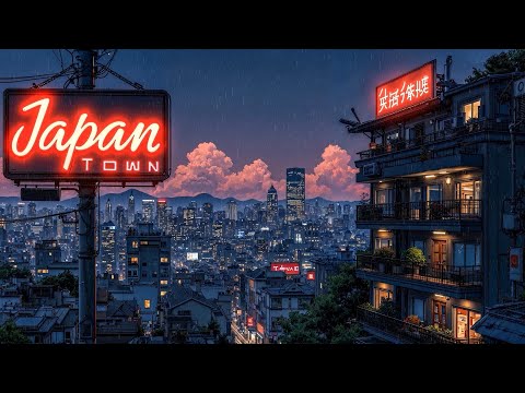 Neon City Nights 🌃 | Retro Lofi Hip Hop Beats & Chill Rain Ambience 🏮 1980s Tokyo Vibes