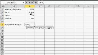 Microsoft Excel 2010 Home Value Financial Calculator