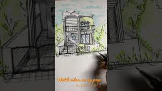 Draw with me Easy Architectural sketching #architecture #howtodrawhouse #easydrawing #drawing #draw