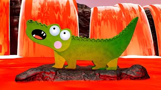 Silly Crocodile Plays Floor Is Lava | Family Friendly Game For Kids