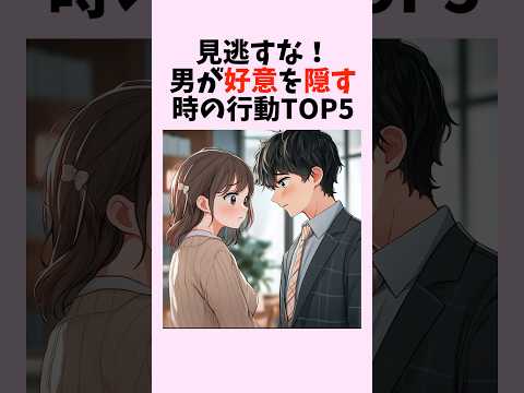 見逃すな！男が好意を隠す時の行動TOP5　#shorts #恋愛 #恋愛心理学 #恋愛テクニック #雑学 #モテる方法 #本命 #本音