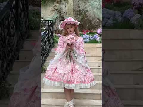 Poems of Girl Rose Prints Classic Dress#fashiondress #victorianstyle #retrodress #vintagestyle