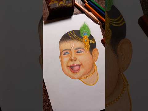Little Krishna Drawing | #shorts #drawing #krishna