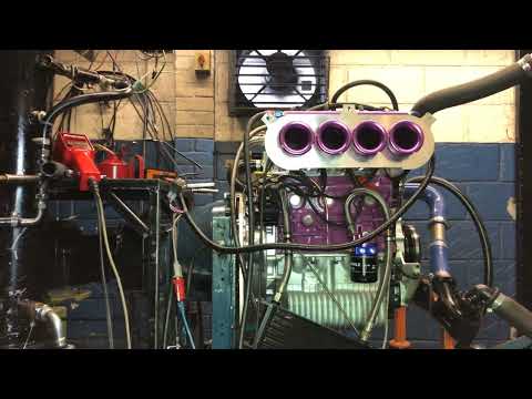 All-Steel 1460 race engine with billet head. Dyno run, power test. A-Series crossflow on injection.