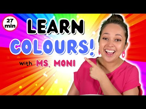 Learn Colours For Toddlers | Wheels On The Bus + More | Ms. Moni
