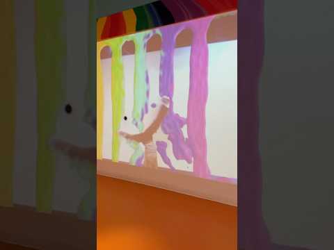Doing cartwheels under a rainbow fall! #shorts