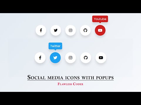 Social Media Icons with Popups (HTML + Pure  CSS Only)|| Flawless Coder