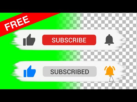 Free Subscribe Buttons Animation green screen, transparent