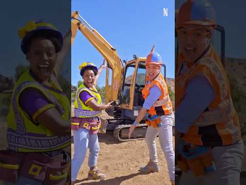 Blippi and Meekah become CONSTRUCTION workers with their new favorite Excavator! #blippi #shorts