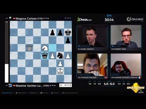 Magnus blundering his queen at a critical moment