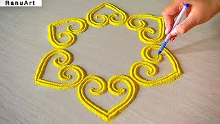 Easy & Beautiful Festival Rangoli Design 2025 | Trending Diwali Kolam Ideas for Home Decor🌼RanuArt