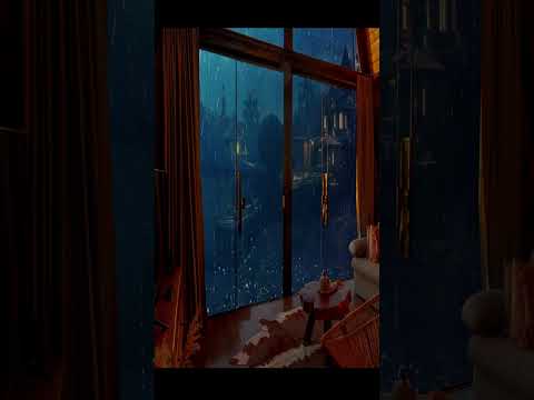 A view from the living room on a heavy rain night