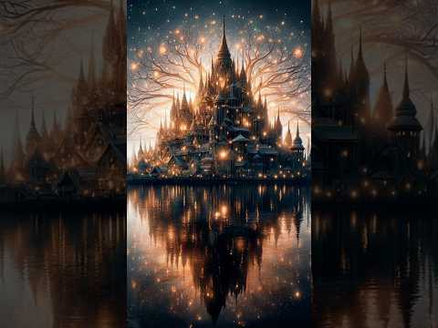 MAJESTIC CASTLES RISE FROM THE MAGNIFICENT TREE OF LIFE, ETHEREAL FANTASY #ethereal #shorts#fantasy