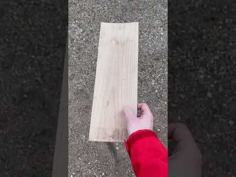 Dropping a wooden plank onto gravel