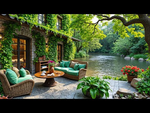 🌺 Lakeside Tranquill Jazz & Coffee | Calm Outdoor Café Vibes and Nature Therapy for Relax & Refresh