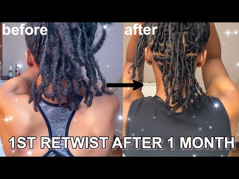 FIRST RETWIST ON STARTER LOCS | One Month Loc Update | Medium Length Locs
