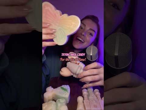 Trying wax candy for the first time! #foodie #shorts #eating #asmr #mukbang #waxcandy #crunchy