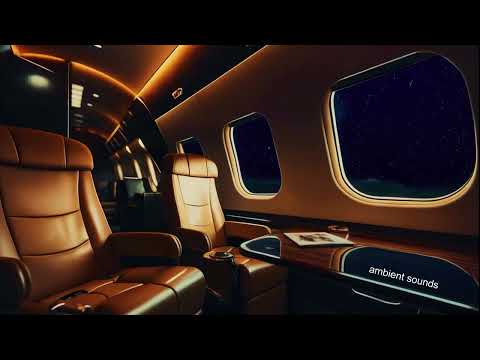Night Flight In  Luxury Private Jet. Asmr sounds for peaceful relaxation. 4K (10 HOURS )